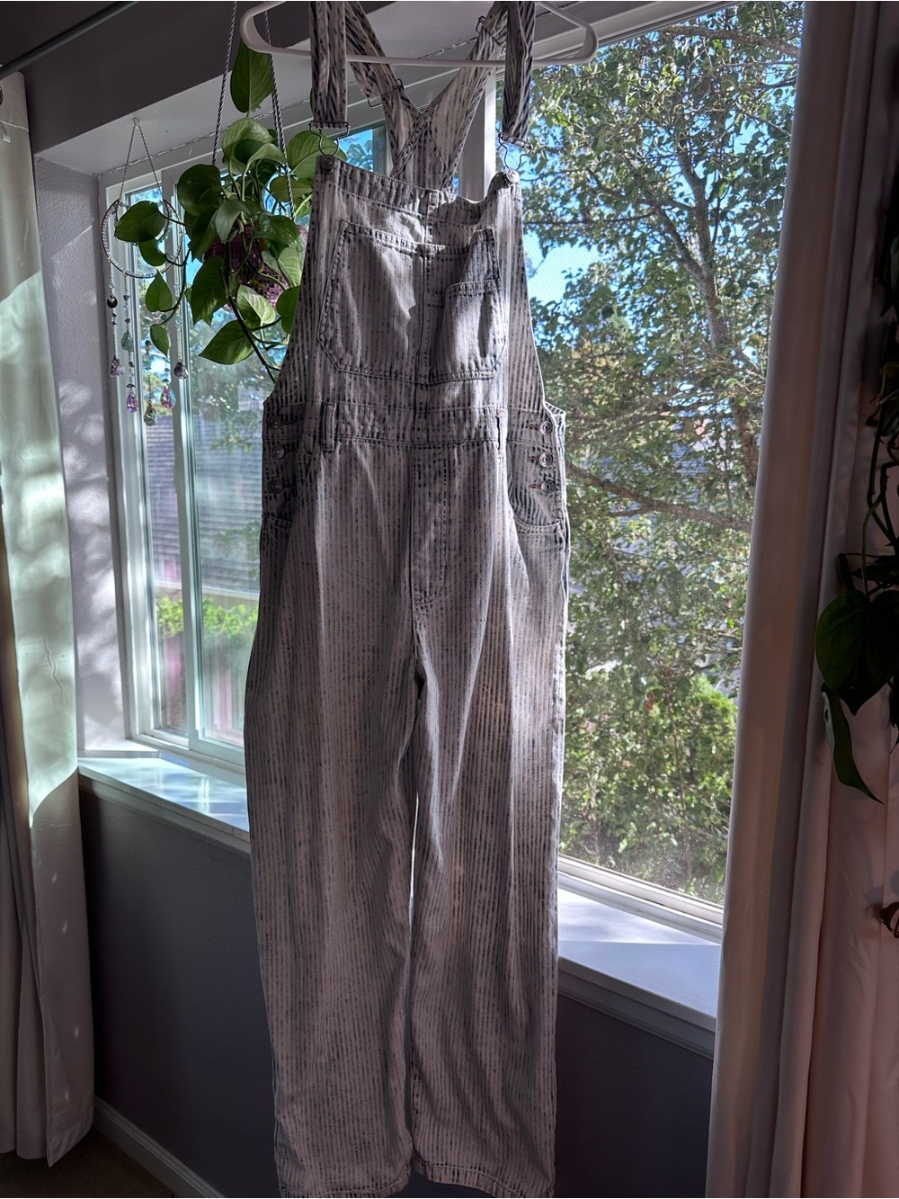 FREE PEOPLE Striped Lightweight Overalls